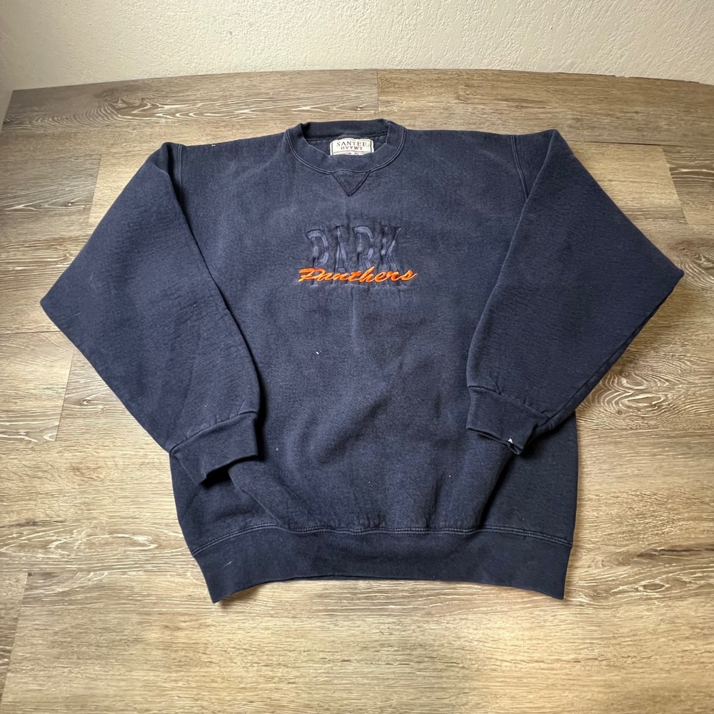 Vintage Park Panthers Embroidered Sweatshirt Mens Medium Navy Heavyweight US